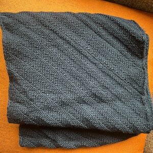 Emporio Armani Black Textured Knit Scarf